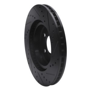 Chrysler 300 Brake Rotor (1) - Front Left - R1 Concepts - Drilled & Slotted - Black - `05-`23